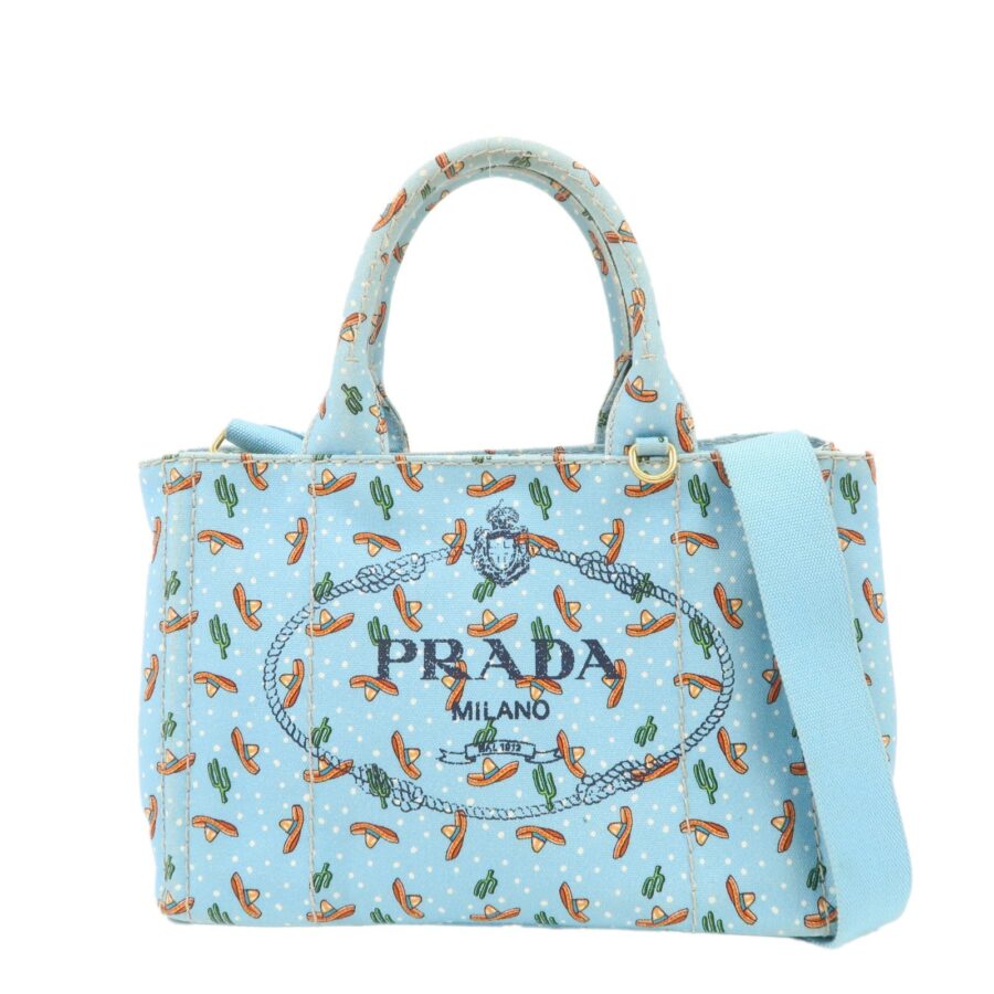 Prada handbag blue – front view