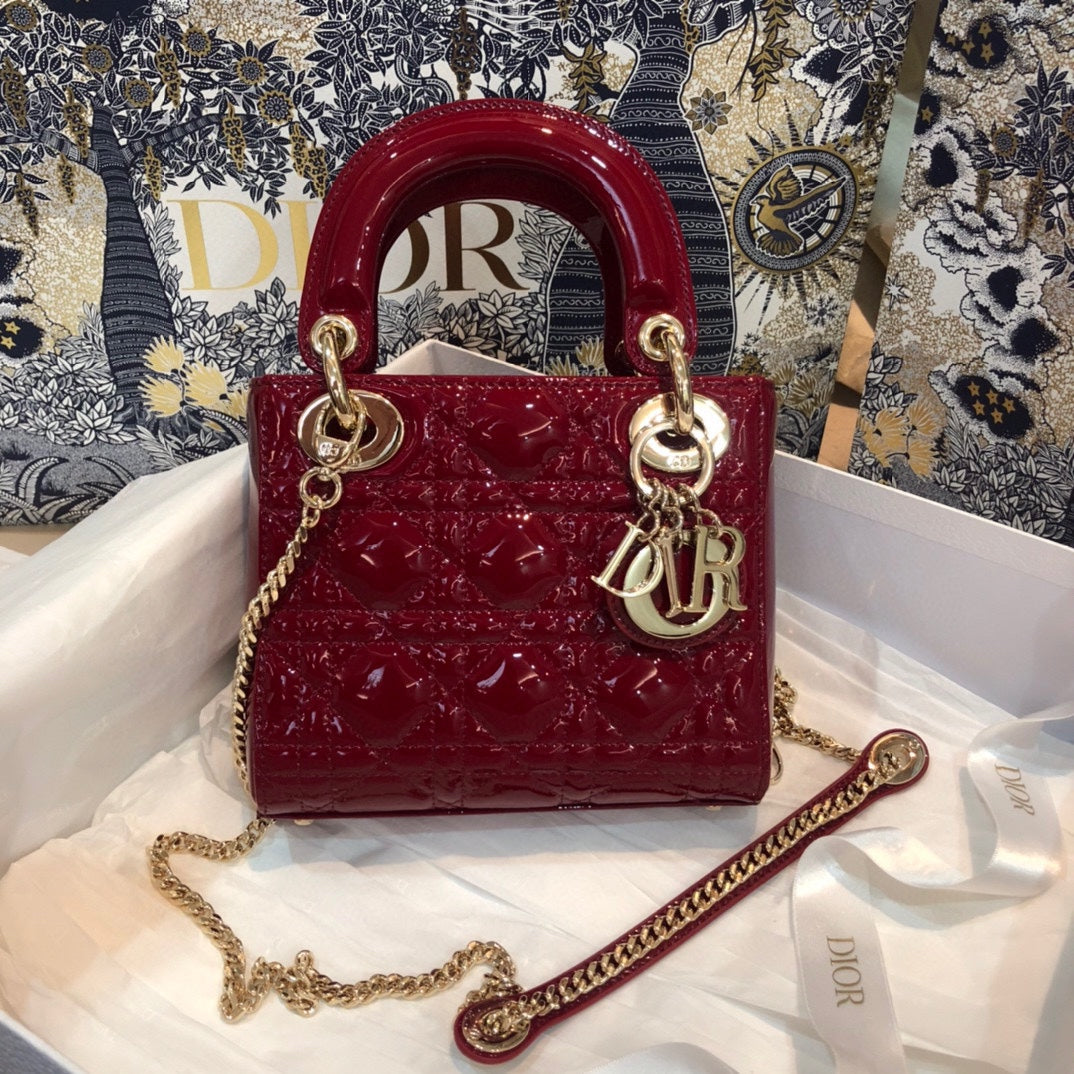 MINI LADY 17 MY ABC RED Calfskin