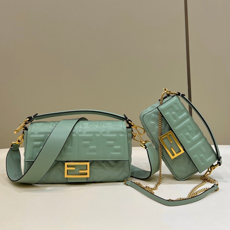 Fendi Baguette gold bag – front view