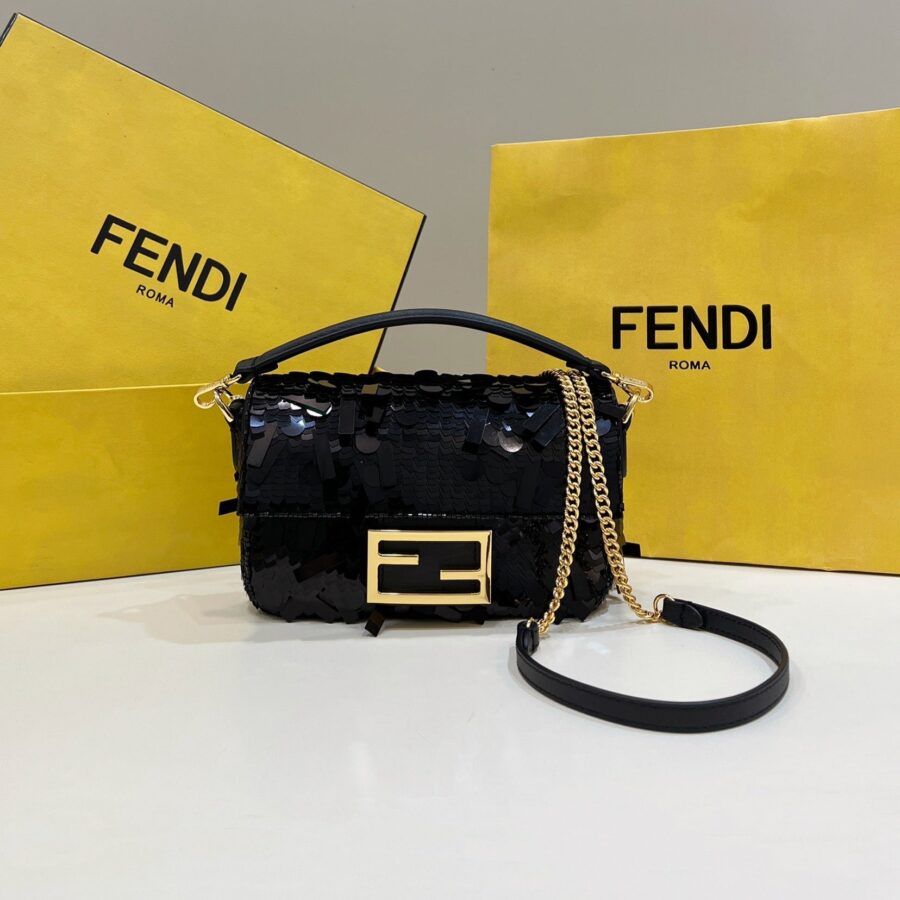 Fendi Baguette gold bag – front view