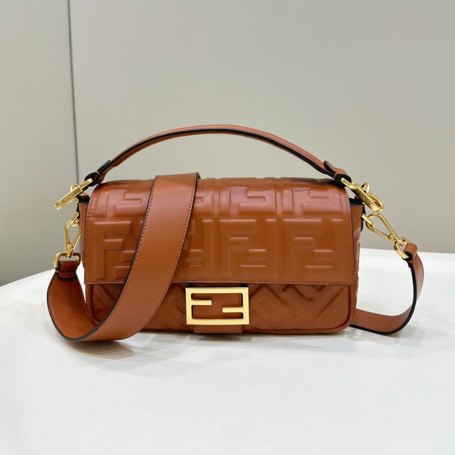 Fendi Baguette gold bag – front view