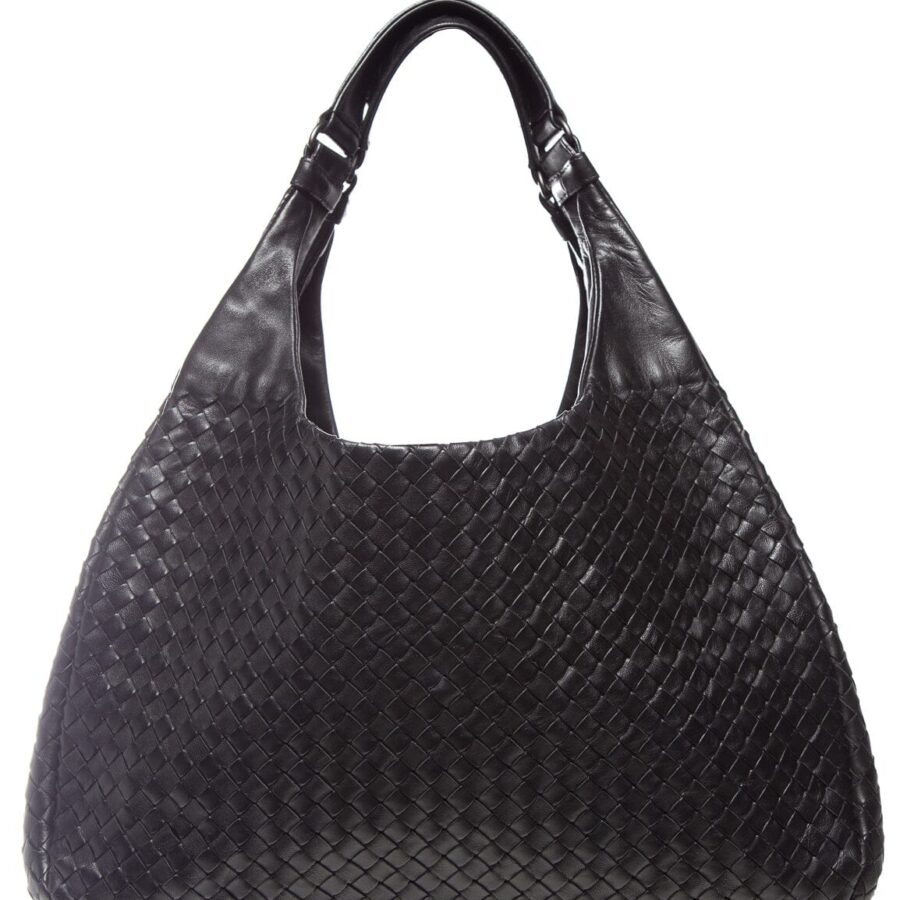 Bottega Veneta Black Intrecciato Large Campana Handbag | Studio Nafay