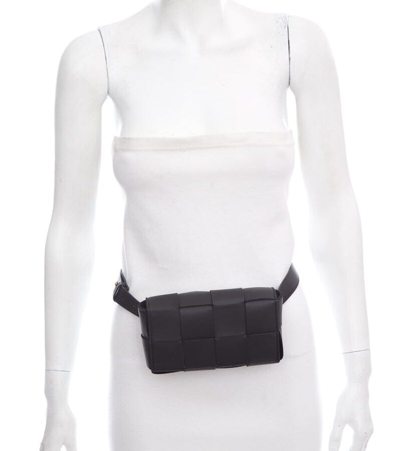 Bottega Veneta Black Cassette Leather Belt Bag | Studio Nafay