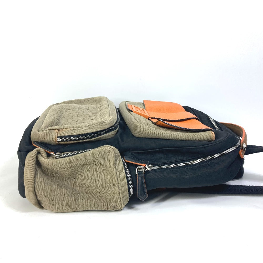 Fendi Backpack Nylon / Canvas Black Backpack Zucca Multi Mens