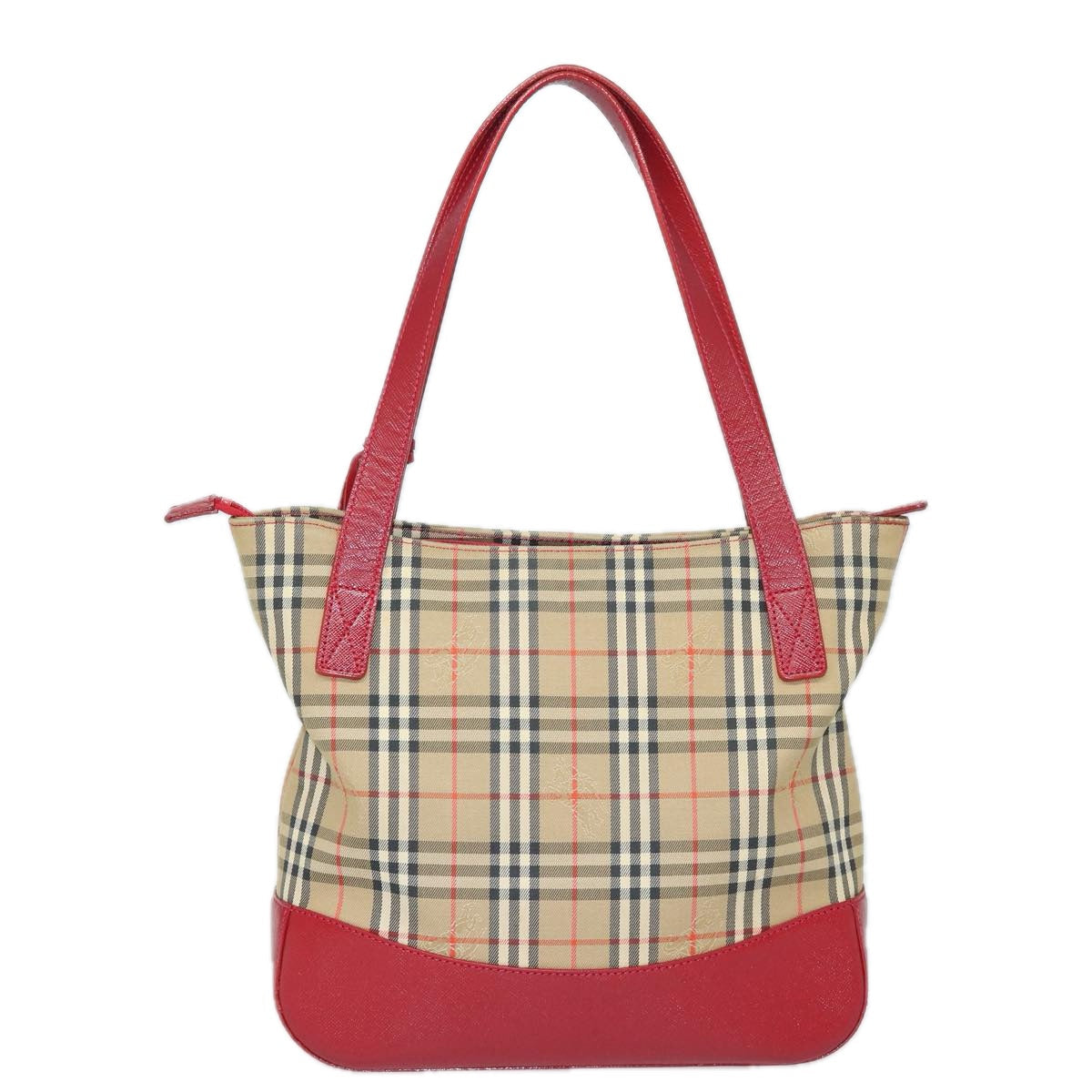 Burberry Nova Check Tote Bag Canvas Beige Red 81053