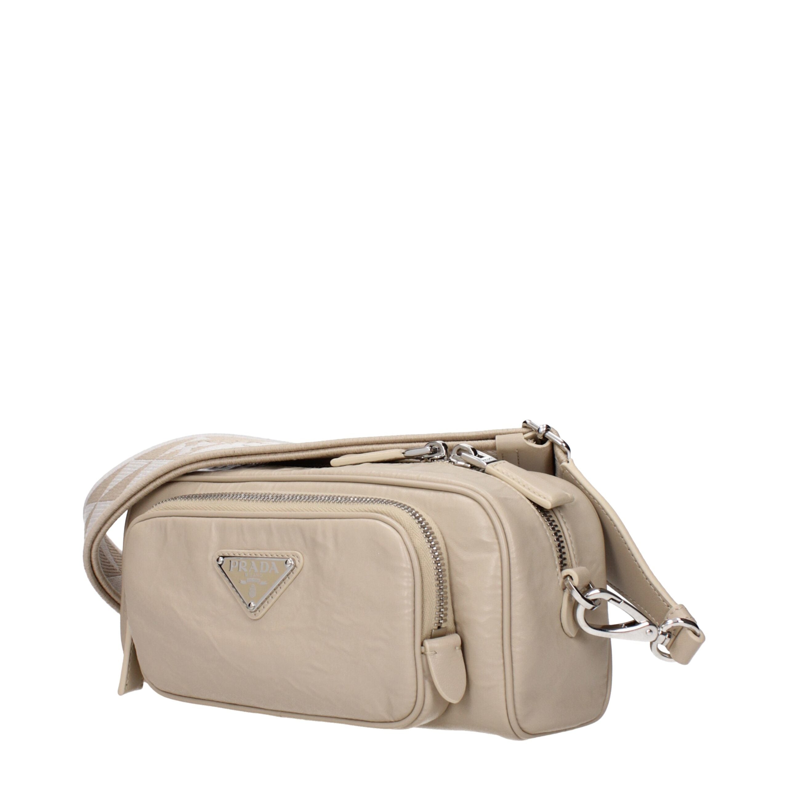 Beige Leather Crossbody Sac de Voyage Sacs