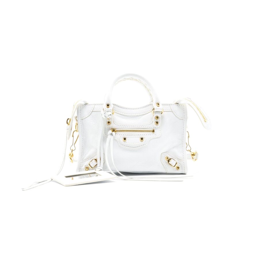 Balenciaga City white bag – front view