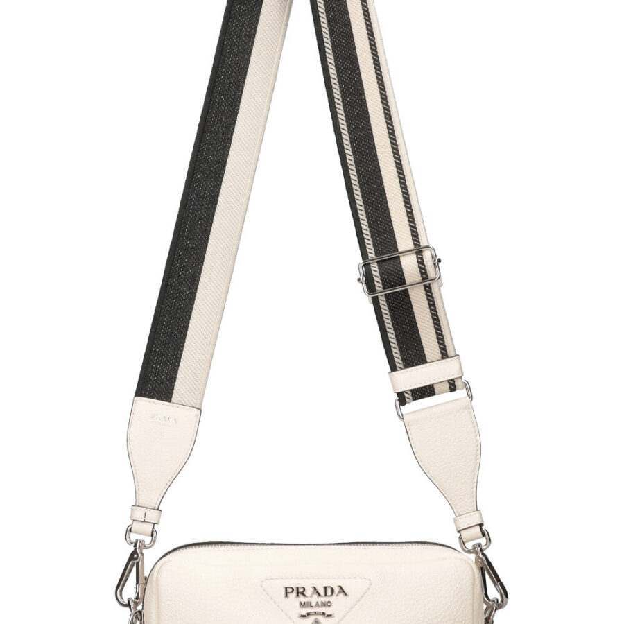 PRADA Flou Crossbody Bag White | Studio Nafay