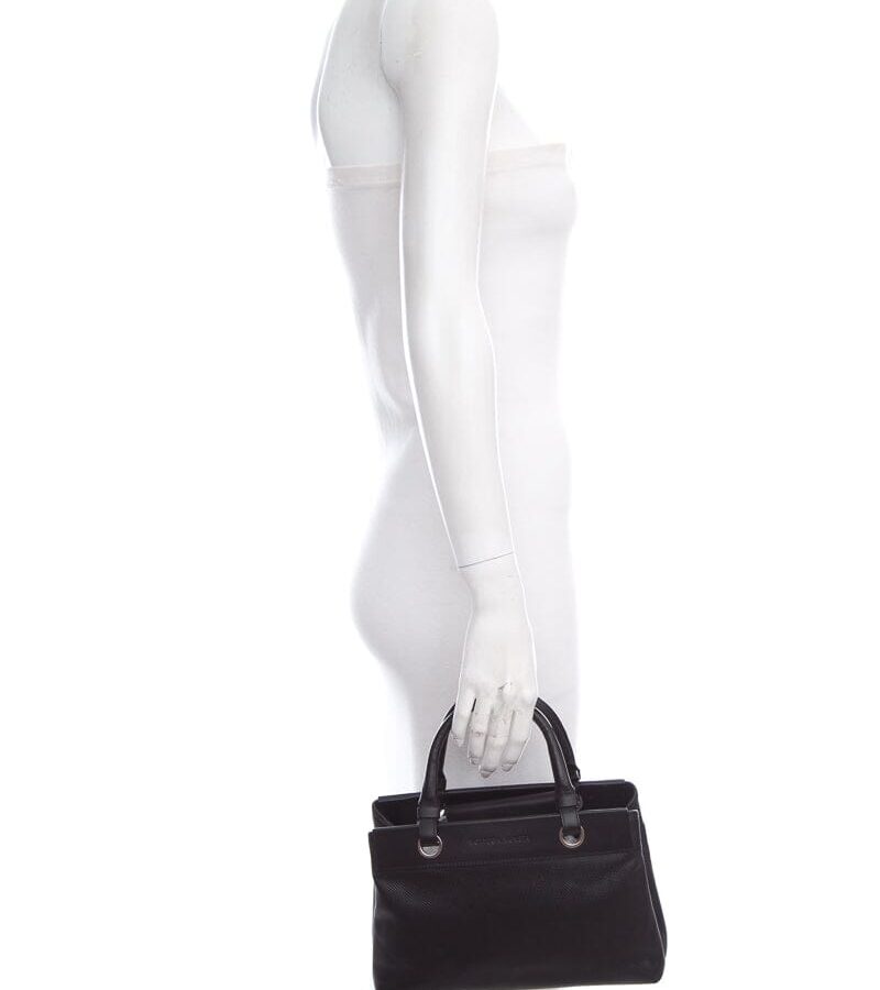 Bottega Veneta Black Textured Leather Mini Handbag | Studio Nafay