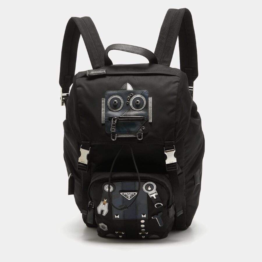 Prada Backpack black bag – front view