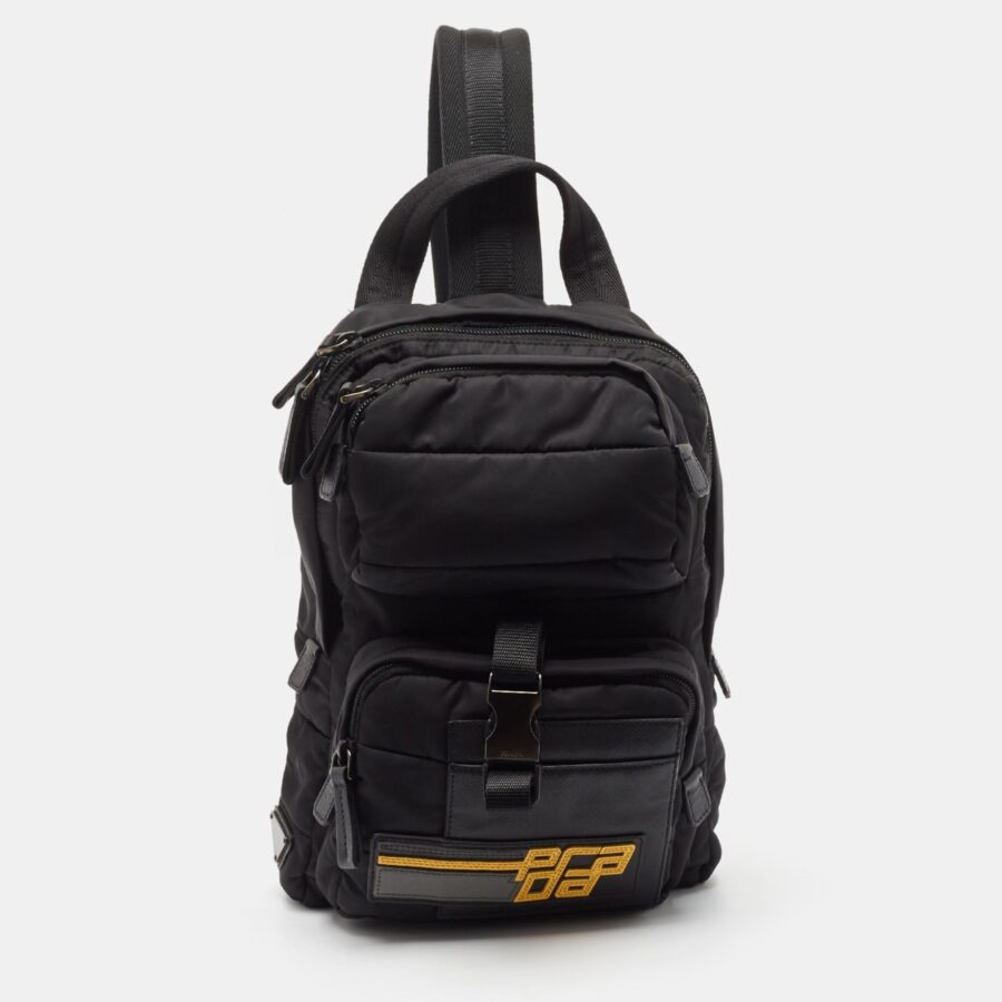 Prada Backpack black bag – front view