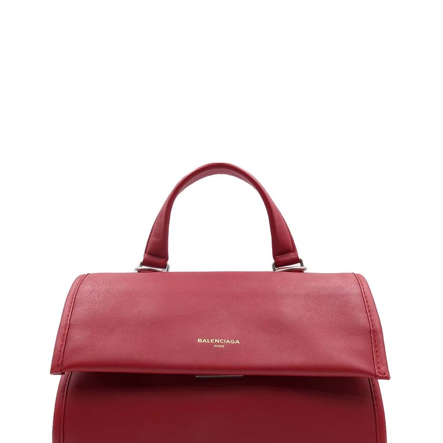Designer Satchel red bag – front view