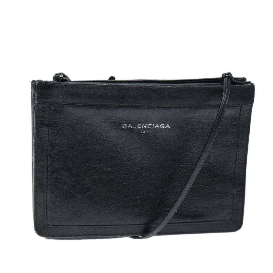 Balenciaga Pochette black bag – front view