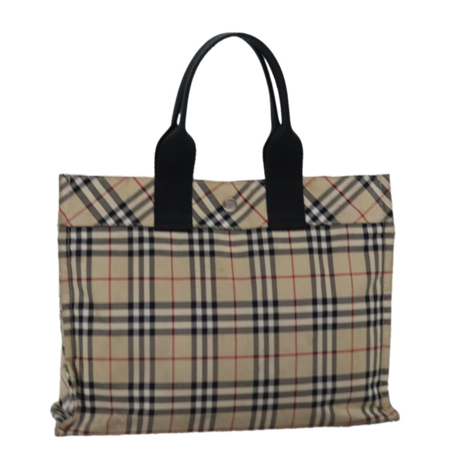 Burberry Nova Check Blue Label Hand Bag Nylon Beige Auth bs15174 | Studio Nafay
