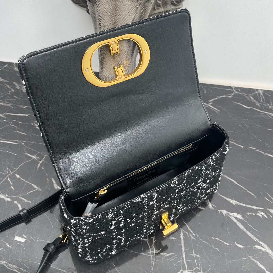 Small CARO BAG 20 Black Cannage Tweed