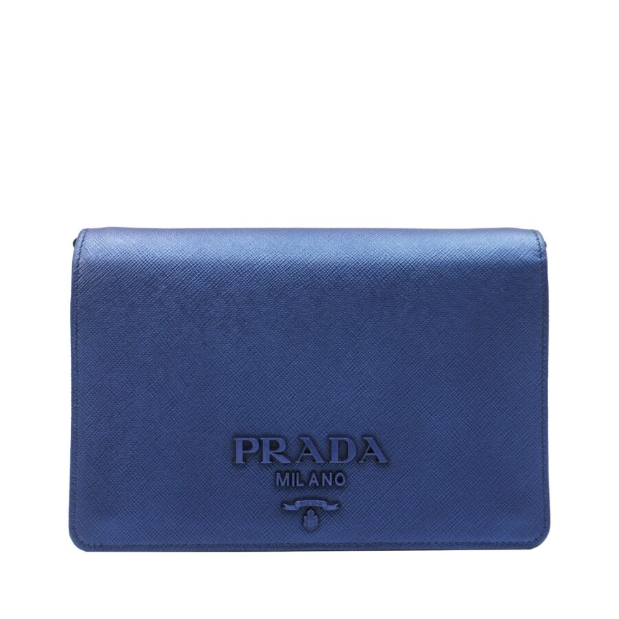 Designer Crossbody blue bag – front view
