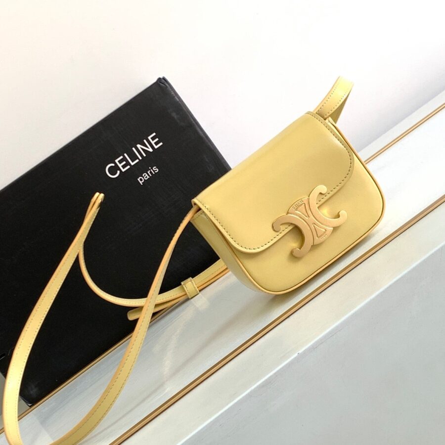 Celine Triomphe yellow bag – front view